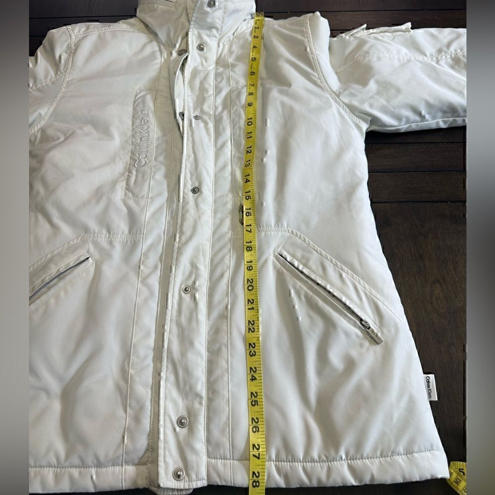 Calvin Klein Womens Small Puffer Full ZIP Jacket Hood Zip In - Picture 7 of 7